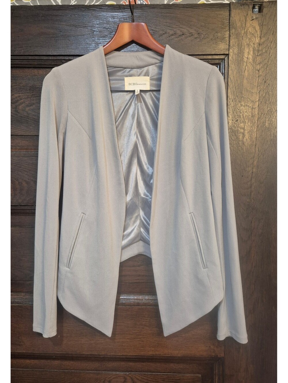 BCBGeneration gray Asymmetric Blazer Jacket, Size S